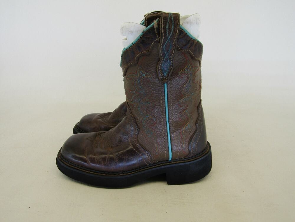 Justin Gypsy Little Kids Youth Size 10.5 D Brown Leather Western Cowboy Boots